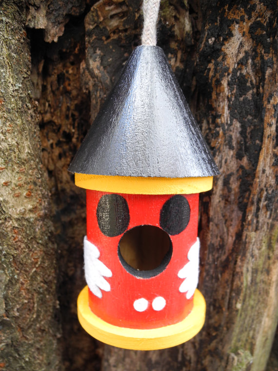  Accessories / Mickey Mouse inspired mini wooden decorative birdhouse